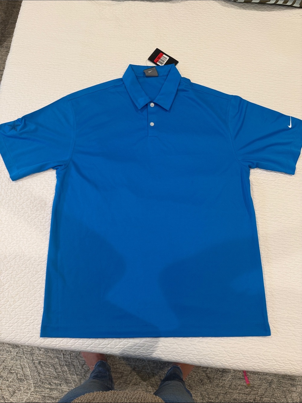 Nike Men’s Royal Blue Performance Polo with Dallas Cowboys star on the sleave